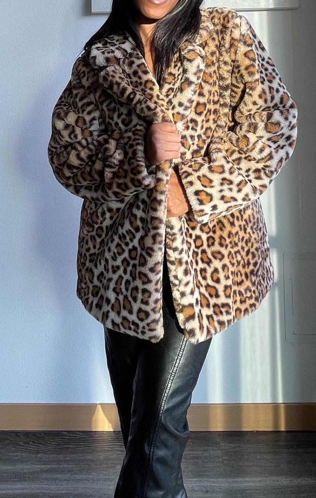 SLY アウター　LEOPARD F/FUR FRONT HOOK COAT Leopard Faux Fur Short Jacket XS-S - Etsy