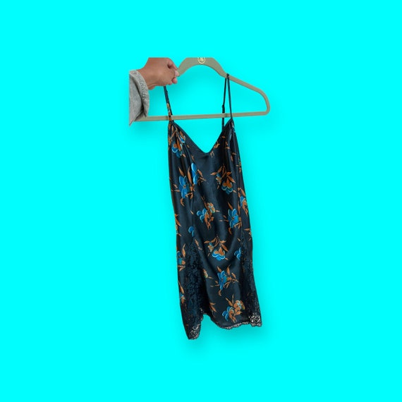 Vintage Blue Floral Victoria Secret Slip Dress - image 4