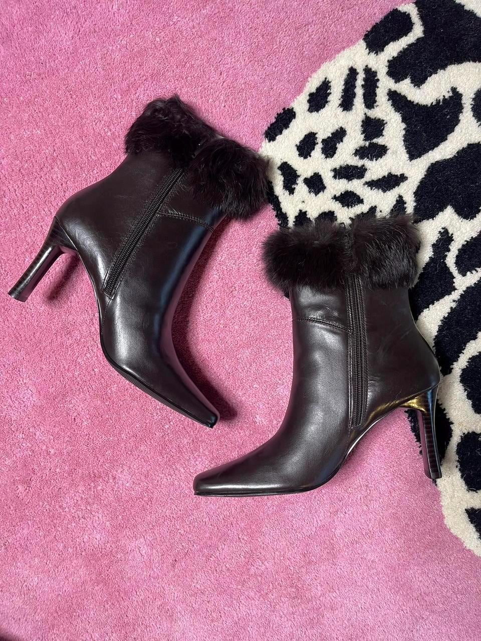 Y2k Fur Boots - Etsy