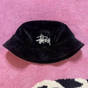 帽子 90's stussy bucket hat L-XL made in usa 1990s STUSSY Bucket hat L~XL Red オールドステューシー