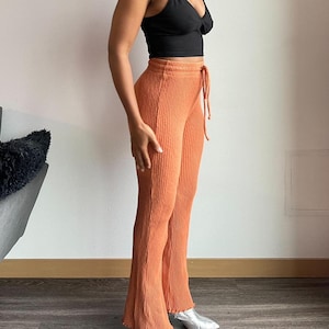 Billabong Come Through Orange Cropped Flared Pants
