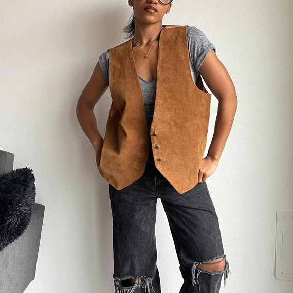 Vintage BB Dakota Brown Leather Vest