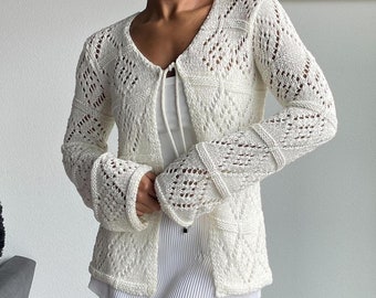 Cárdigan de punto color crema BCBG, talla pequeña