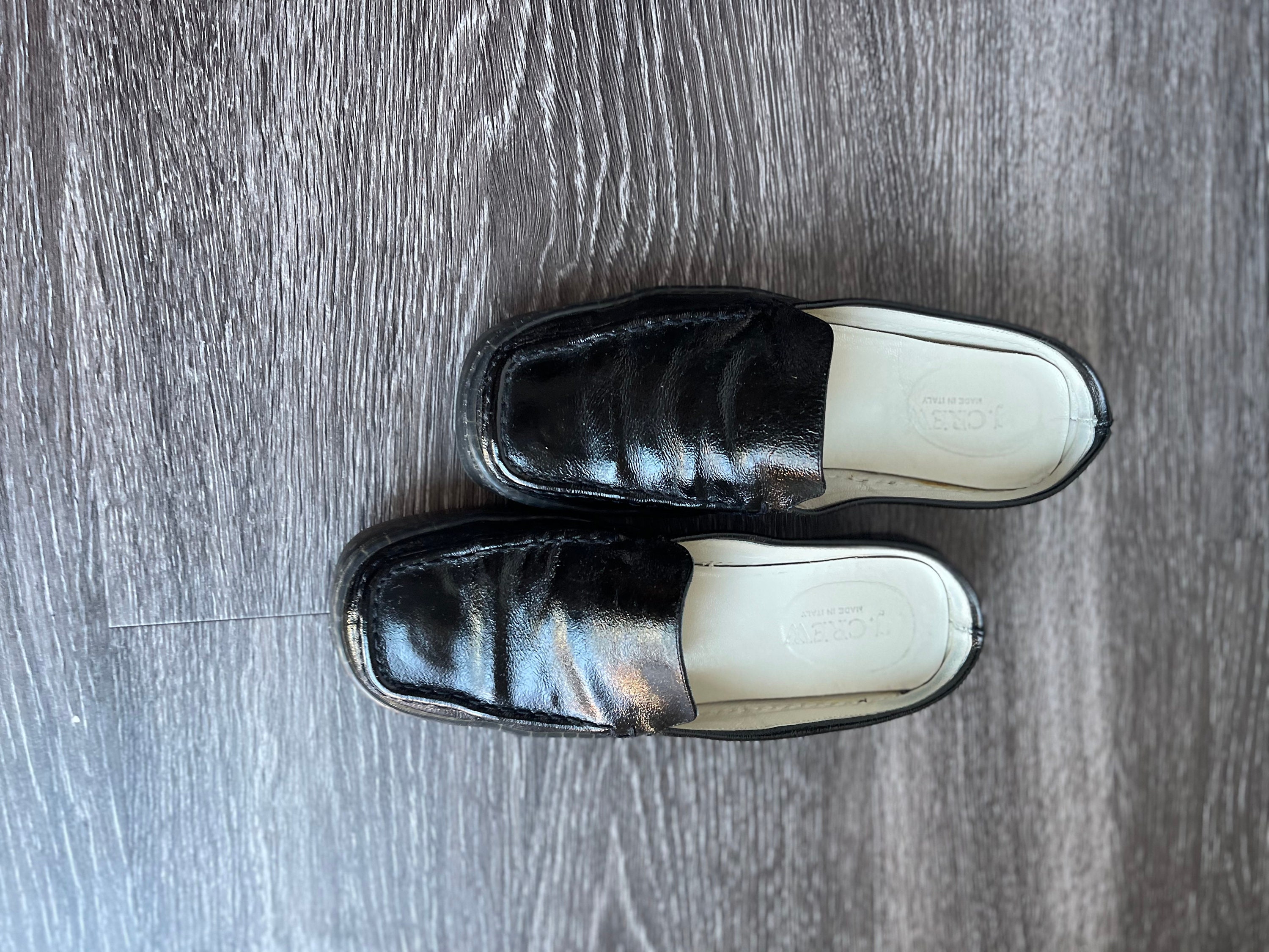 J Crew Vintage Leather Black Slip on Loafers - Etsy