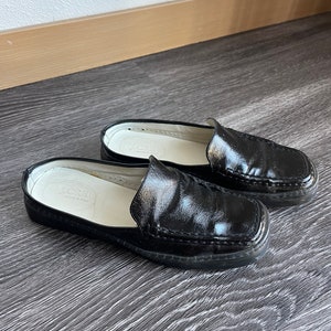 J Crew Vintage Leather Black Slip on Loafers