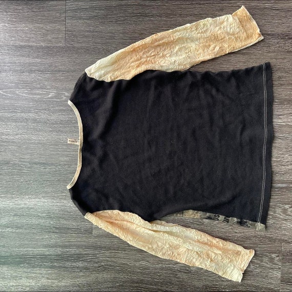 Susan Lawrence 3/4 Sleeve Tan & Black Y2K Shirt - image 4