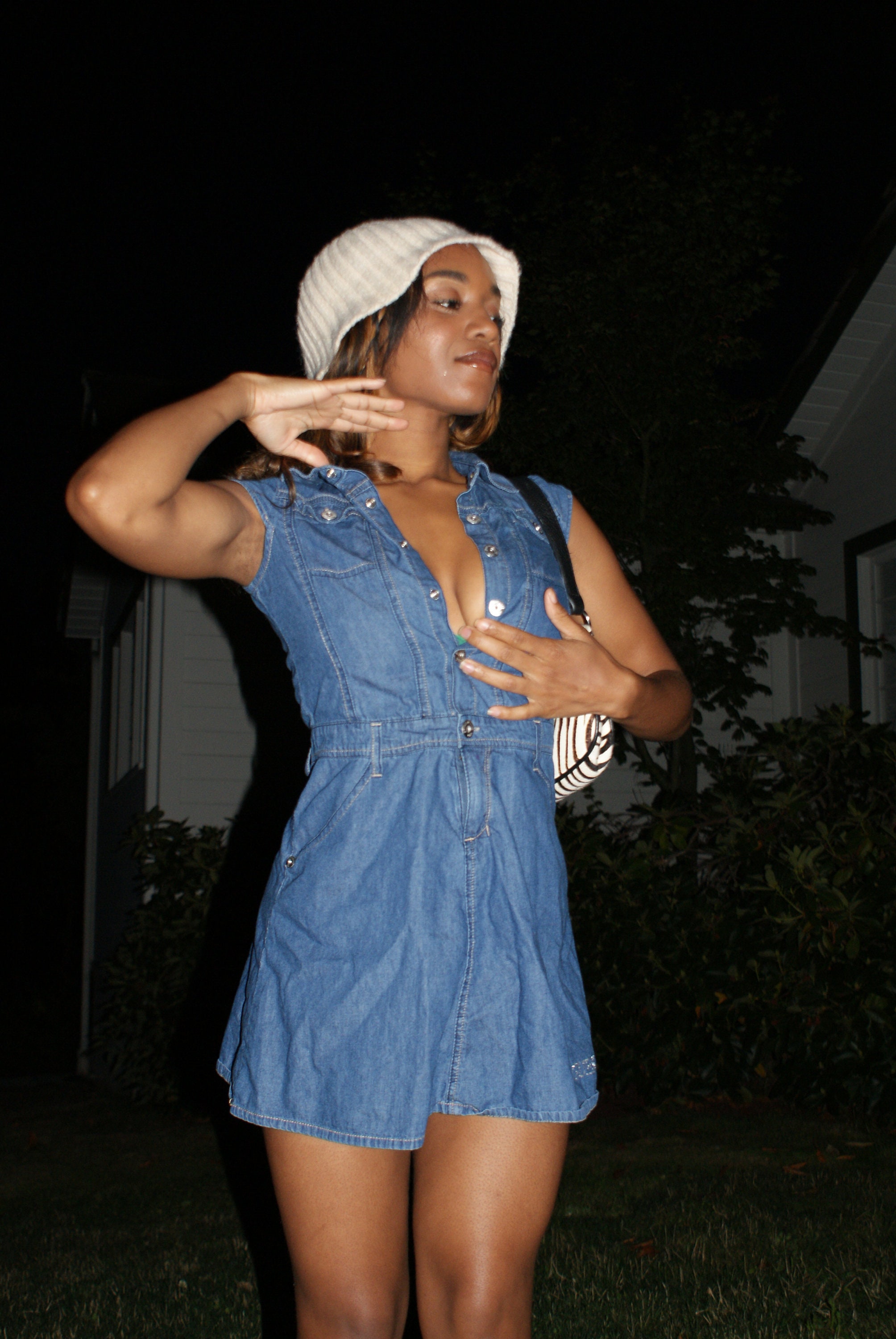 denim skater dress Denim Skater Mini Dress – self-portrait-US main image 1