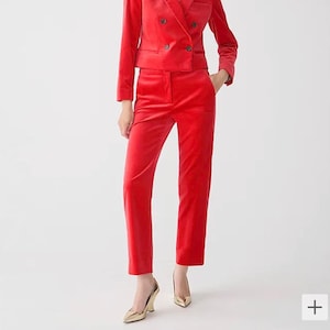 J. Crew Kate Straight-Leg Pant in Stretch Velvet