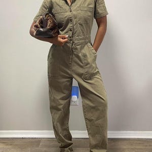 Celebrity Pink Olive Green Utility Jumpsuit - Size Small