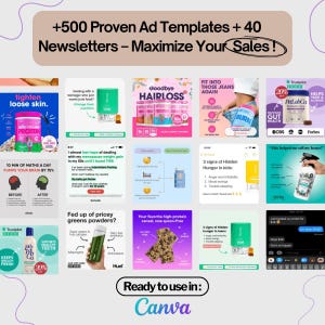 500+ Ad Templates: Facebook, Google, TikTok, Instagram + 40 Bonus Newsletters