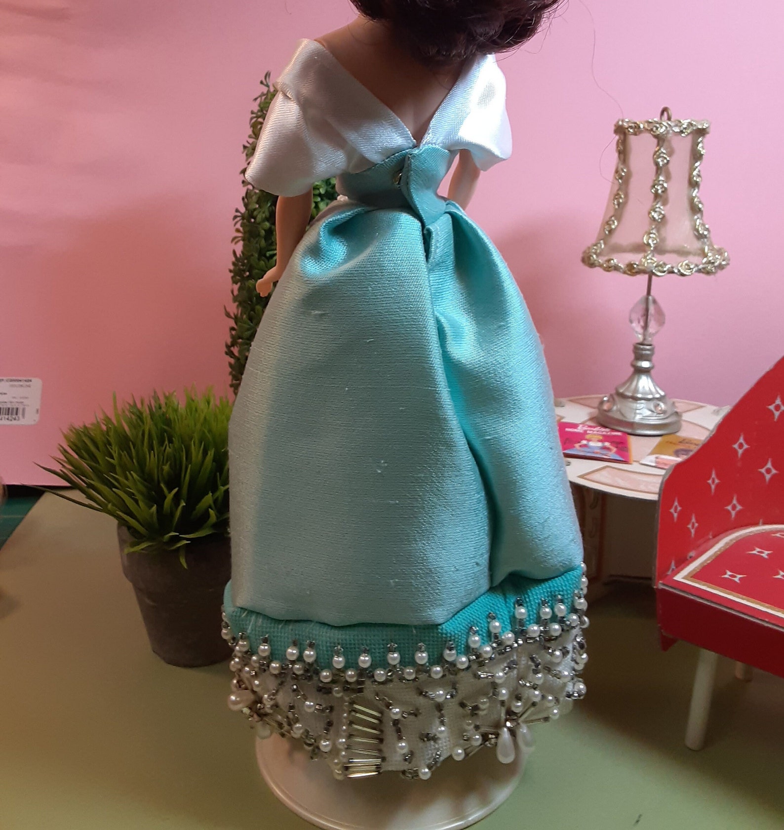 Handmade Ball Gown for 11 1/2 Inch Fashion Doll With Vintage Beading ...