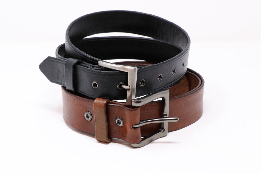 Men's Wide Leather Beltthick Leather Beltgift for Any Occasionhandmade in Usahandcrafted Etsy