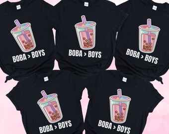 Boba Over Boys Shirt, Boba Group Valentines Day Shirts, Galentine's Day Party, Funny Valentine's Day Party Matching Shirts, Valentine Shirts