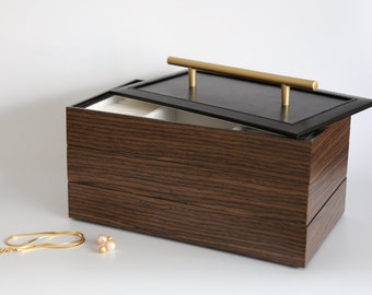 Luxury Wooden Jewelry Box, Stacked Jewelry Organizer