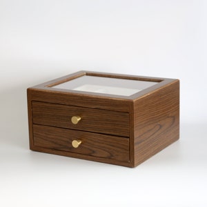 Drawer Wooden Jewelry Box Walnut