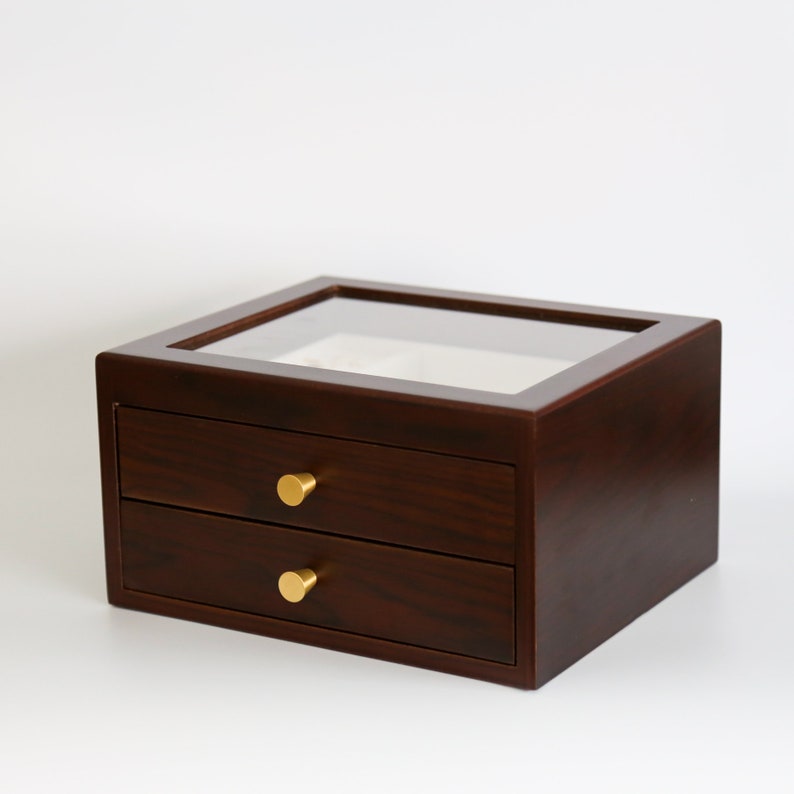 Drawer Wooden Jewelry Box Mahogany