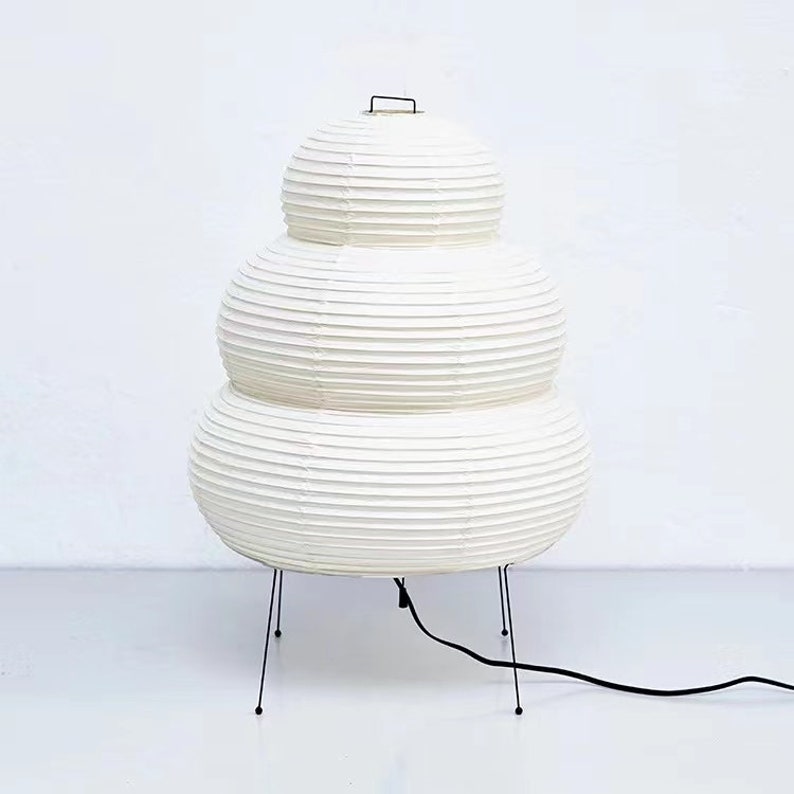 3tier Rice Paper Table Lamp Japanese Style Lantern Desk Etsy