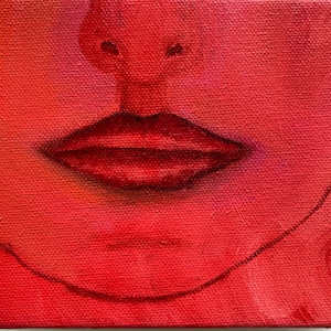 Woman in Red. Portrait. Original, one of a kind Oil Painting