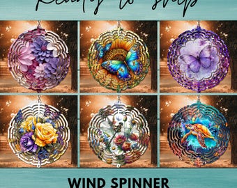 Wind Spinner-Sublimation Print, Ready Press bundle, 8 inch Round, RTP, Heat Transfers