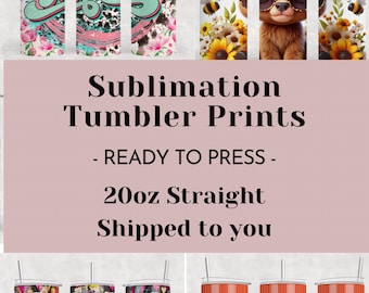 Sublimation Tumbler Prints, 20oz Tumbler Wrap Print, Ready to press, RTP, Heat Transfer Bundle