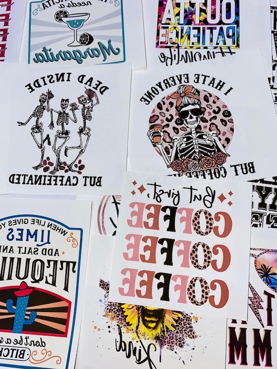 50, Sublimation-Prints, Random Pack, Glass-Can-prints, Can-cooler-prints, ready-to-press, 4 inch