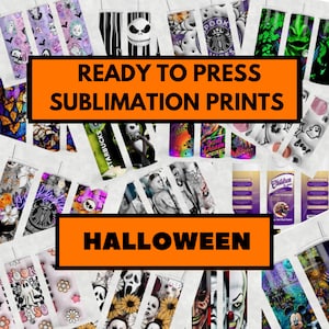 10, Sublimation Tumbler Wrap Prints, Halloween Tumbler Print Design, Ready to press, Horror Print, Spooky Season