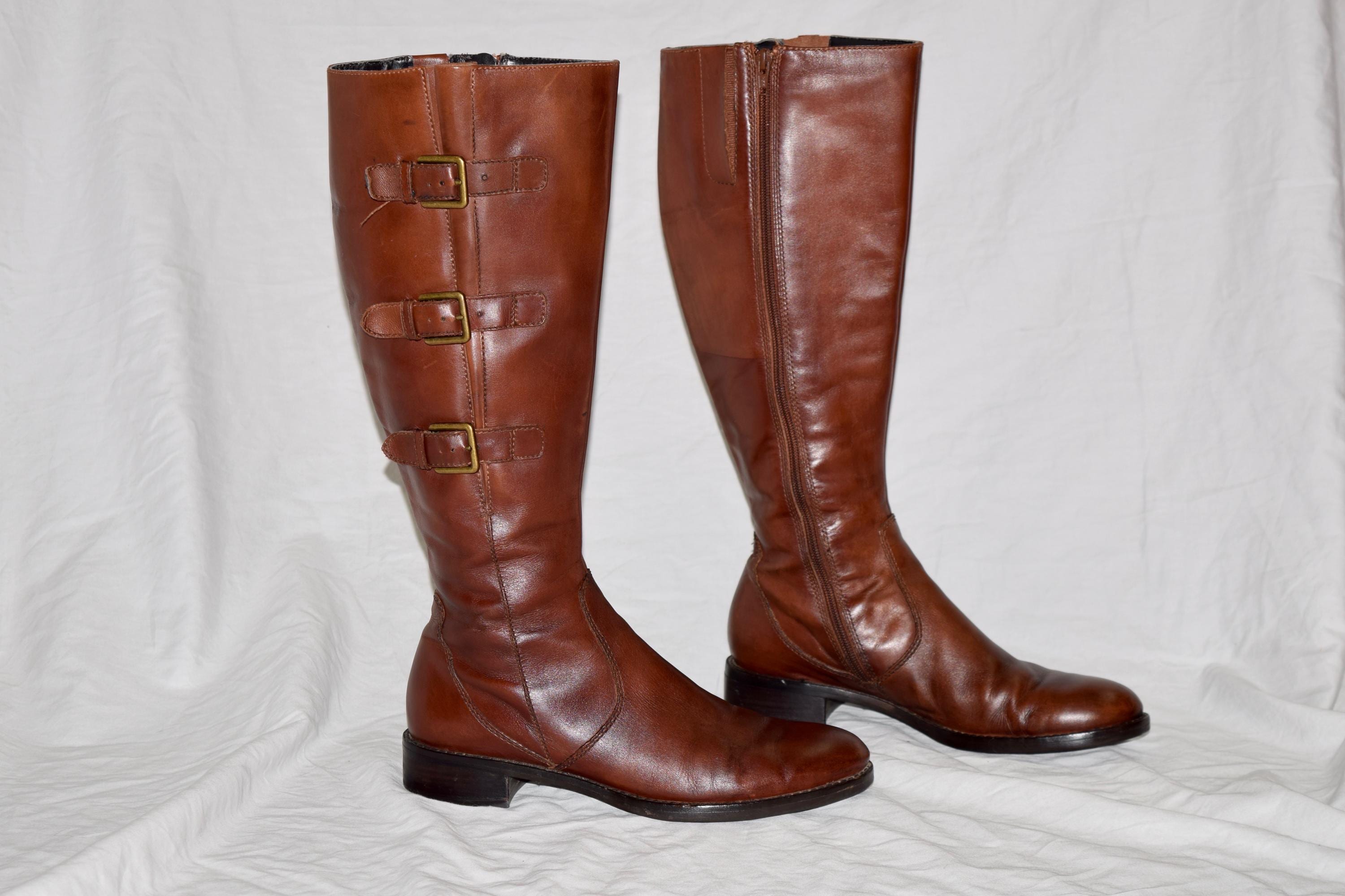 Ecco Brown Leather Boots, Size 40