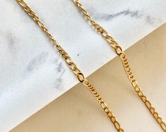 Gold Filled Figaro Chain Necklace, Figaro Link Necklace, Figaro Link Chain, Figaro Necklace, Figaro Chain, Gold Necklace Chain Gift Her