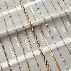 18k Gold Waterproof Bracelets For Her · Minimalist Jewelry · Custom Gold Stacking Chains · Bridesmaid Gift · Bracelet Sets