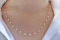 18k Gold Pearl Necklace, Dainty Pearl Necklace, Tiny Pearl Necklace, Pearl Choker, Bridesmaid Gifts, Gift for Her