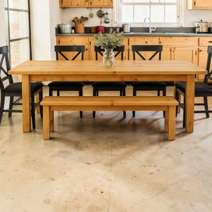 Planos de mesa rústica para principiantes en PDF: mesa de comedor DIY para 6 personas: proyecto de carpintería fácil con 2 herramientas: mesa rústica de madera maciza