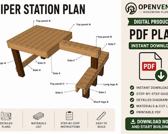 Wooden Shooting Bench Rest Plans PDF | DIY Sniper Station Woodworking Plans | Rifle Shooting Table | Instant Download | Step-by-Step