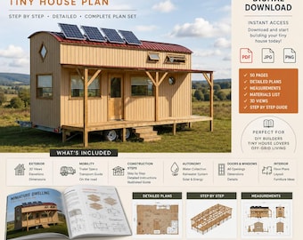 Tiny House Plans PDF | Miniature Dwelling Blueprint | DIY House Plans | Small Home Building Plans | Step by Step Construction Guide