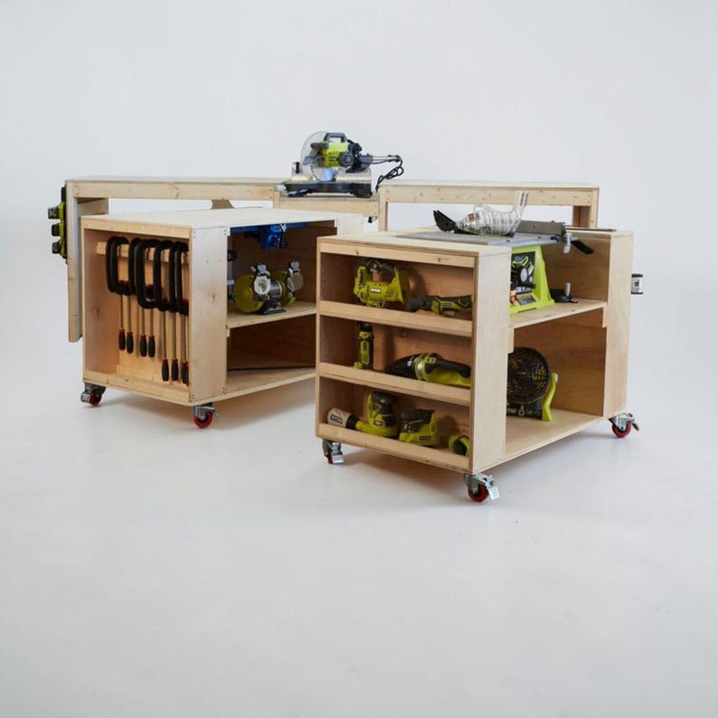 Ultimate Roll Away Workbench With Miter Saw Stand Plans | Mobile ...