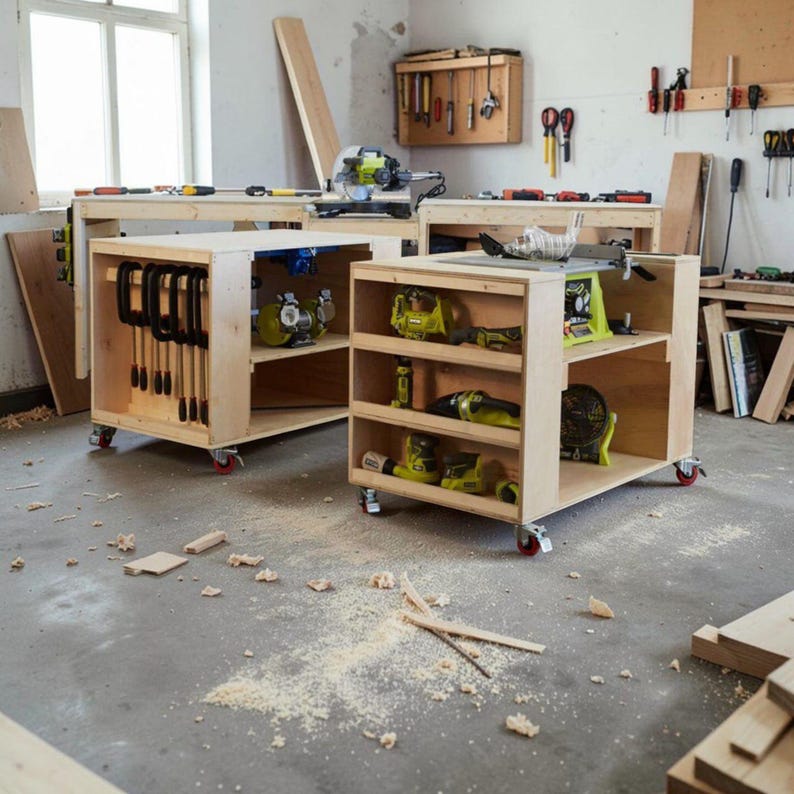 Ultimate Roll Away Workbench With Miter Saw Stand Plans | Mobile ...