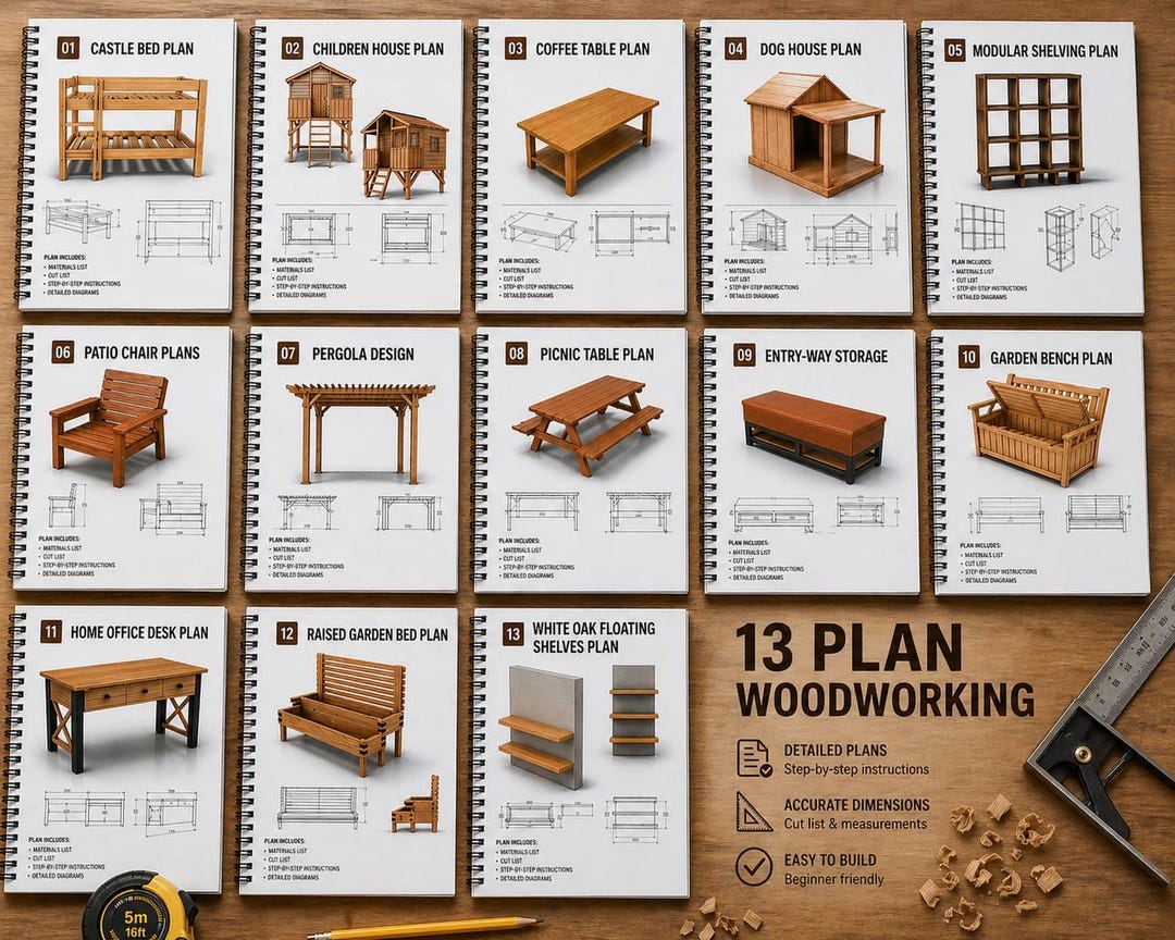 Woodworking 13 Plans Bundle |DIY Furniture PDF | Step-by-step Plans for ...
