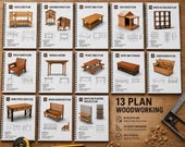 Woodworking 13 Plans Bundle |DIY Furniture PDF | step-by-Step Plans for Beginners| Instant Download Wood Projects |Chair Table Pergola Plans