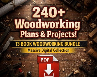 Paquete de más de 240 planos de carpintería, vintage, pequeñas artesanías de madera, planos de carpintería de artesanos, tallado de madera, torno