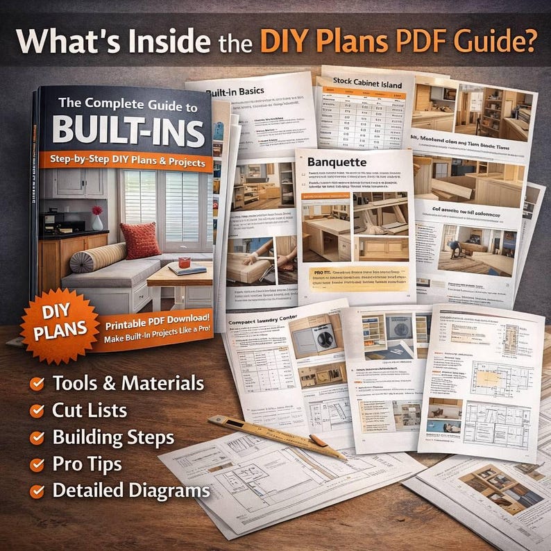 DIY Built-in Furniture Plans PDF | Step-by-step Woodworking Projects ...
