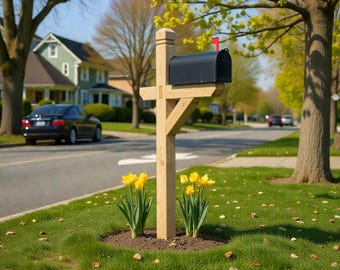 Wooden Mailbox Post Plans PDF | DIY Mailbox Stand Woodworking Plans | Outdoor Mailbox Post | Digital Download