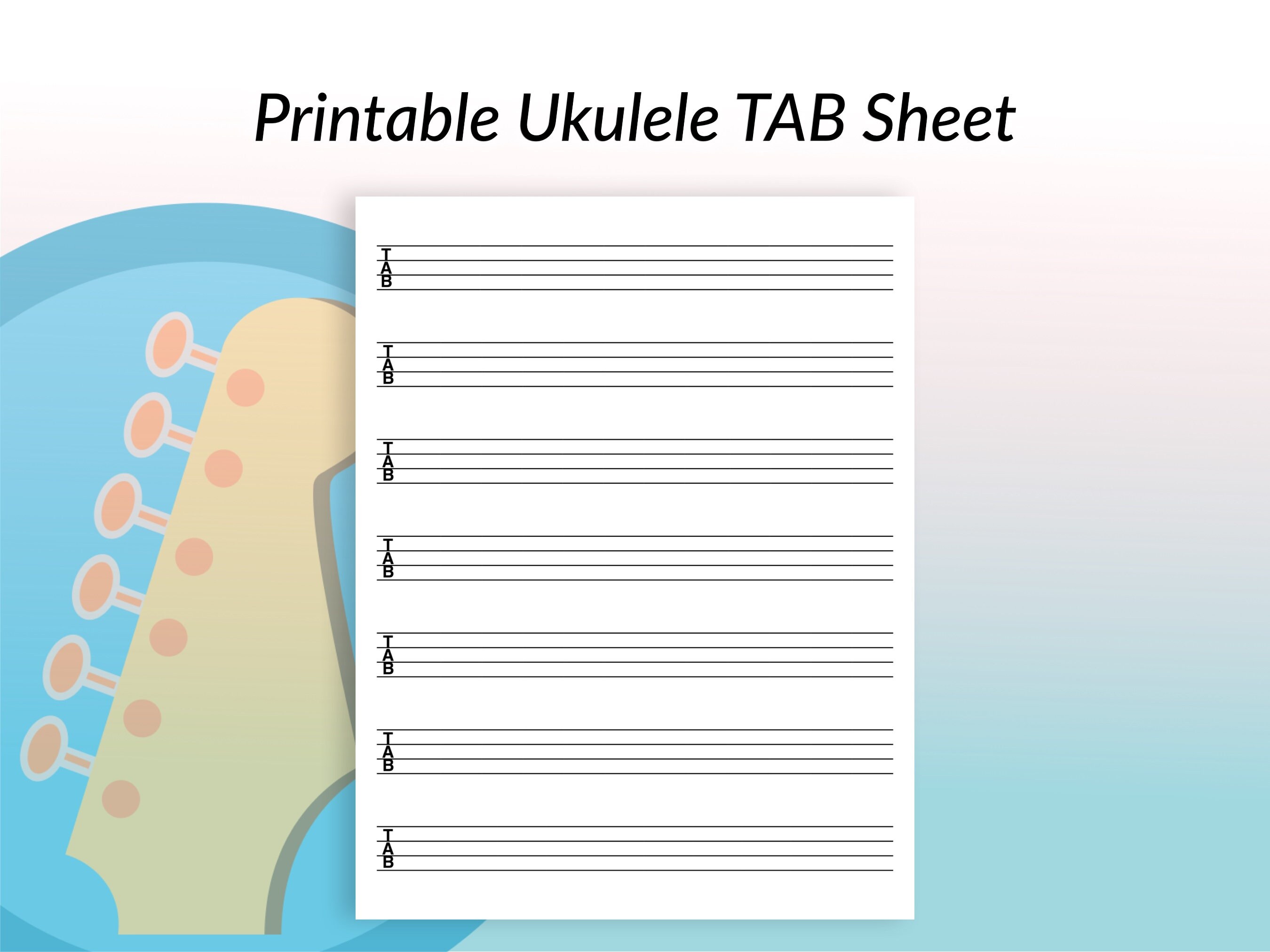 Blank Ukulele TAB Sheet - Etsy