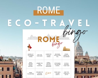Rome Travel Bingo, Travel Bucket List, Instant Digital Download, Printable Travel Game, Travel Gift