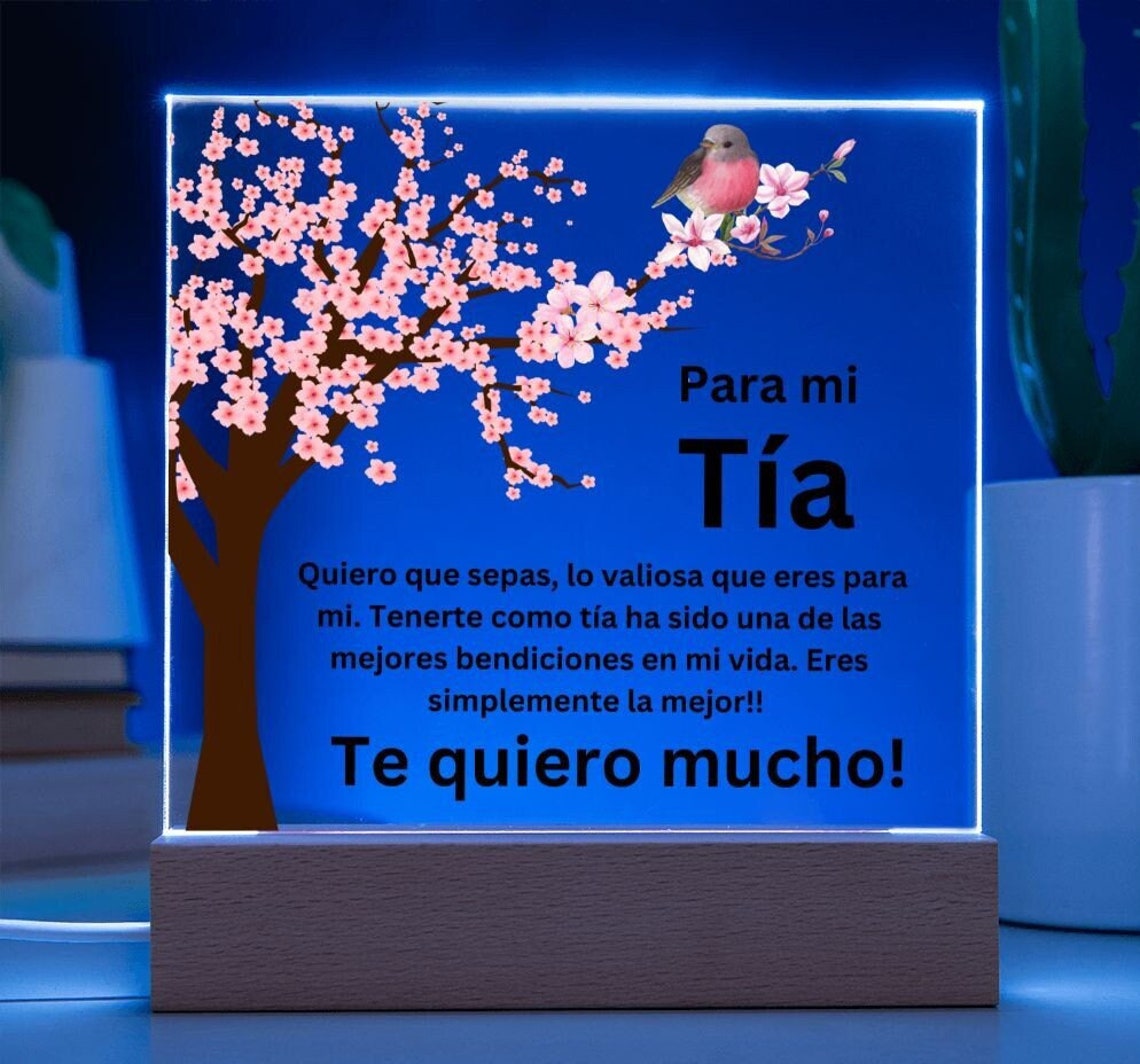 Regalo Para Tia De Parte De Su Sobrina, Placa De Acrílico Con Base De ...