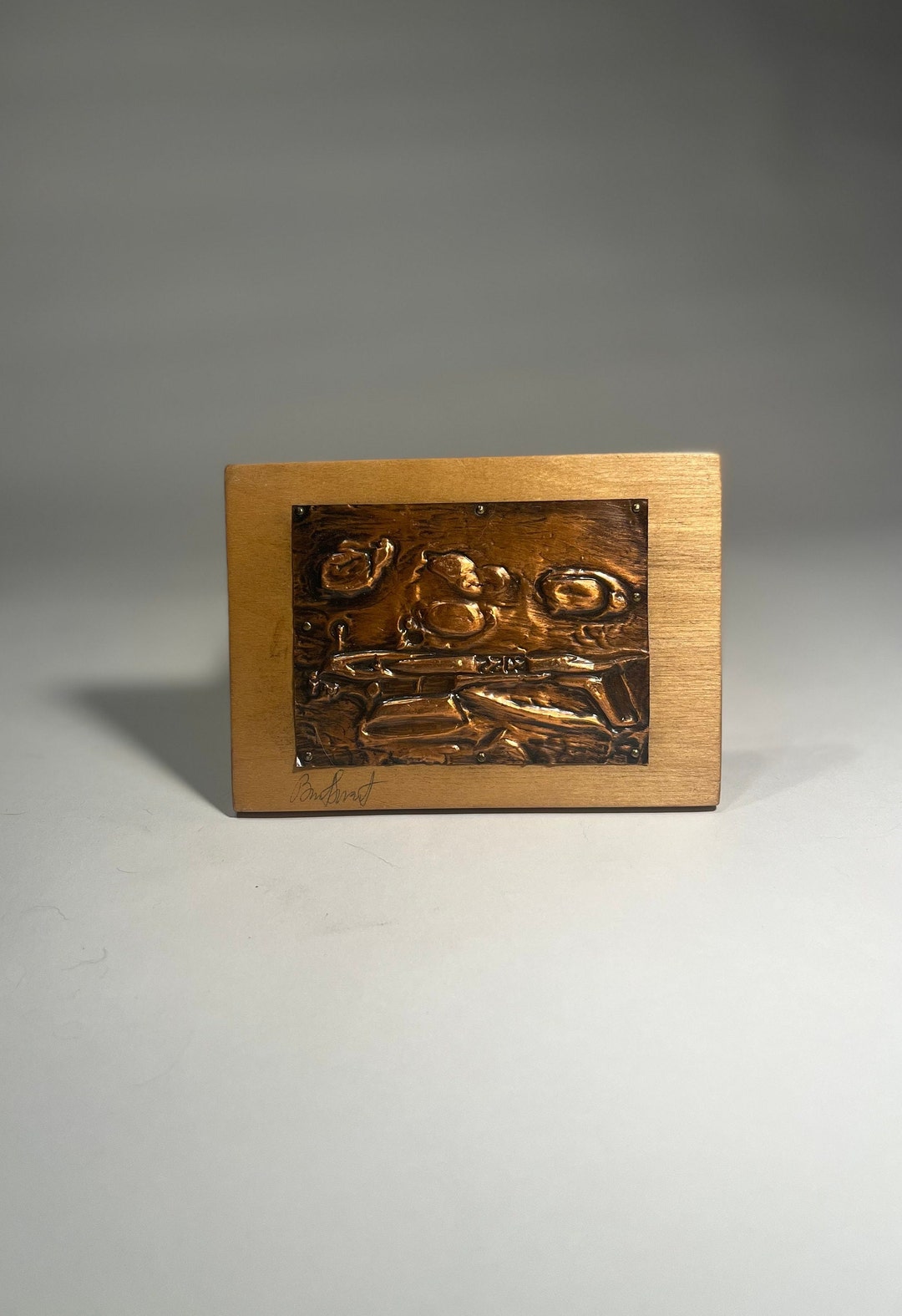 Vintage Mini Copper Relief art Etsy