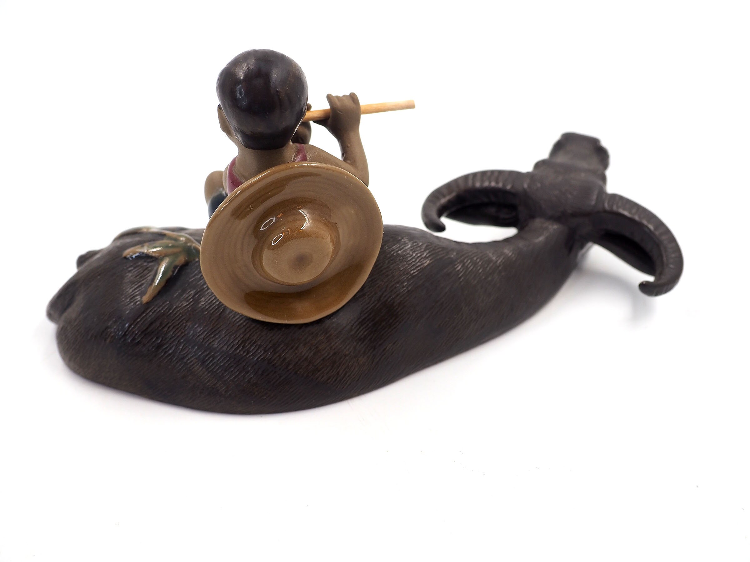 Boy Playing Flute on Water Buffalo. Shiwan Figure Etsy