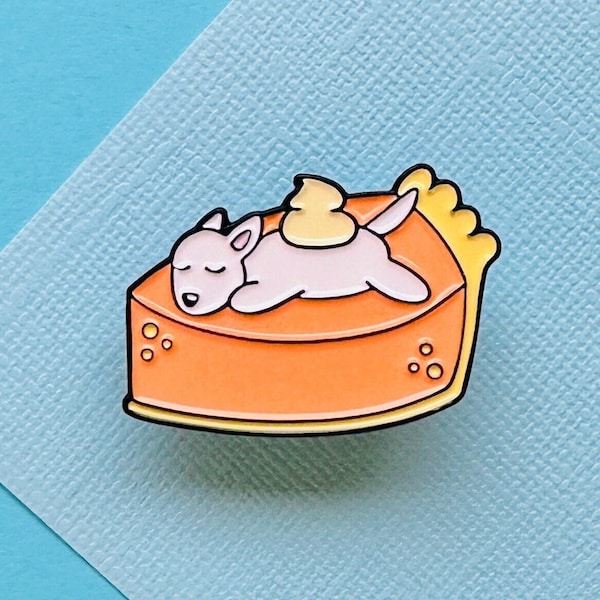 Pie Dog Cute Enamel Pin, Westie Gifts, White Dog, Funny Food Pin, Cute Kawaii Accessories and Collectibles, Lapel Pin, Cute Bag Accessories