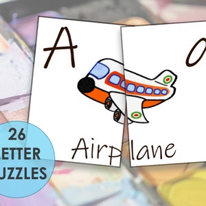 Alphabet Flashcards printable Puzzles, a-z flashcards, Preschool curriculum