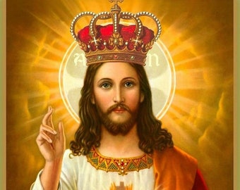 Christ the King V1 Poster Digital file download Art Home Wall Decor Catholic Painting
