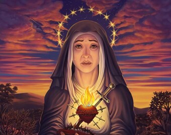 Our Lady of Sorrow V39 Poster Print Art Home Wall Decor Catholic ...