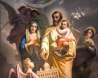 Saint Family V22 Poster Print Art Home Wall Decor Catholic Painting